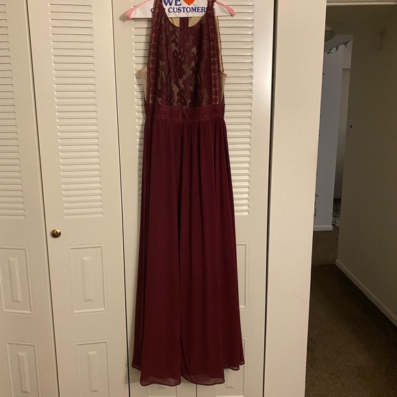 forever and always burgundy lace maxi dress